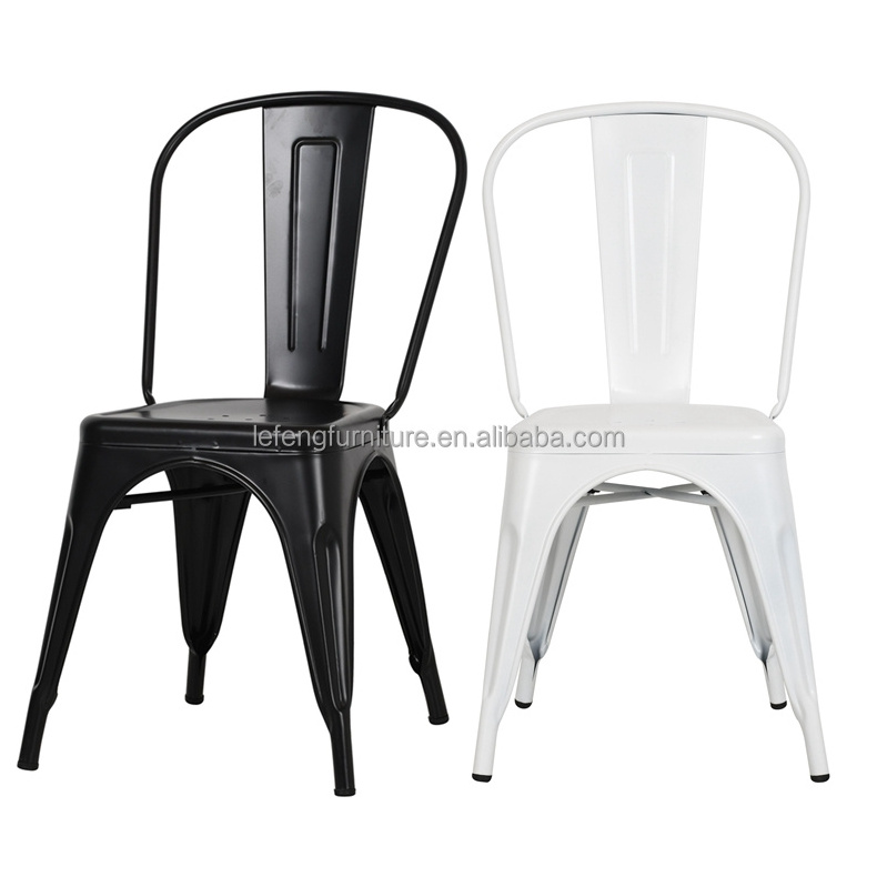 Round Back Metal Frame For Chair Restaurant Stackable Metal Legs Chair Cheap Steel Iron Black Tolix Chair with Cushion