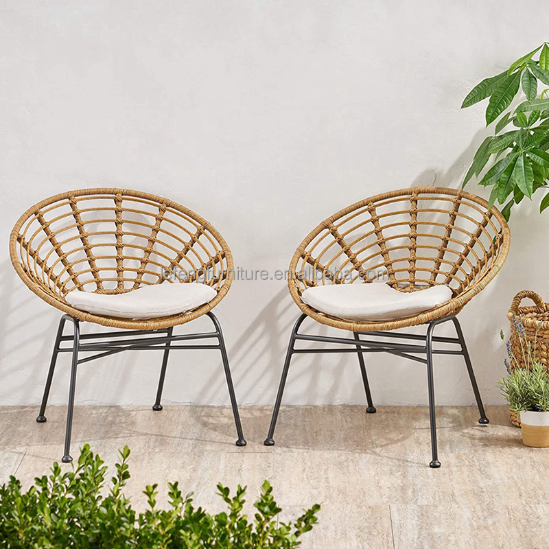 Factory Manufacturer Cheap Patio Furniture Outdoor Rattan Woven Rope Dining Chair Wood Garden Rattan Outdoor Chair