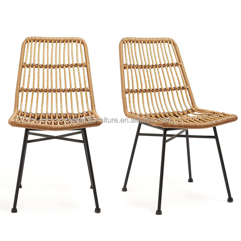 Factory Manufacturer Cheap Patio Furniture Outdoor Rattan Woven Rope Dining Chair Wood Garden Rattan Outdoor Chair