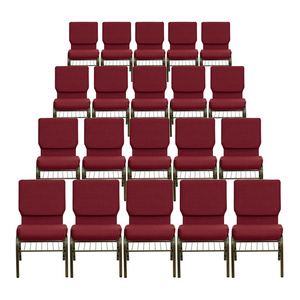 Wholesale Padded Stackable Metal Theater Chair Conference Stackable Interlocking Church Chairs For Auditorium