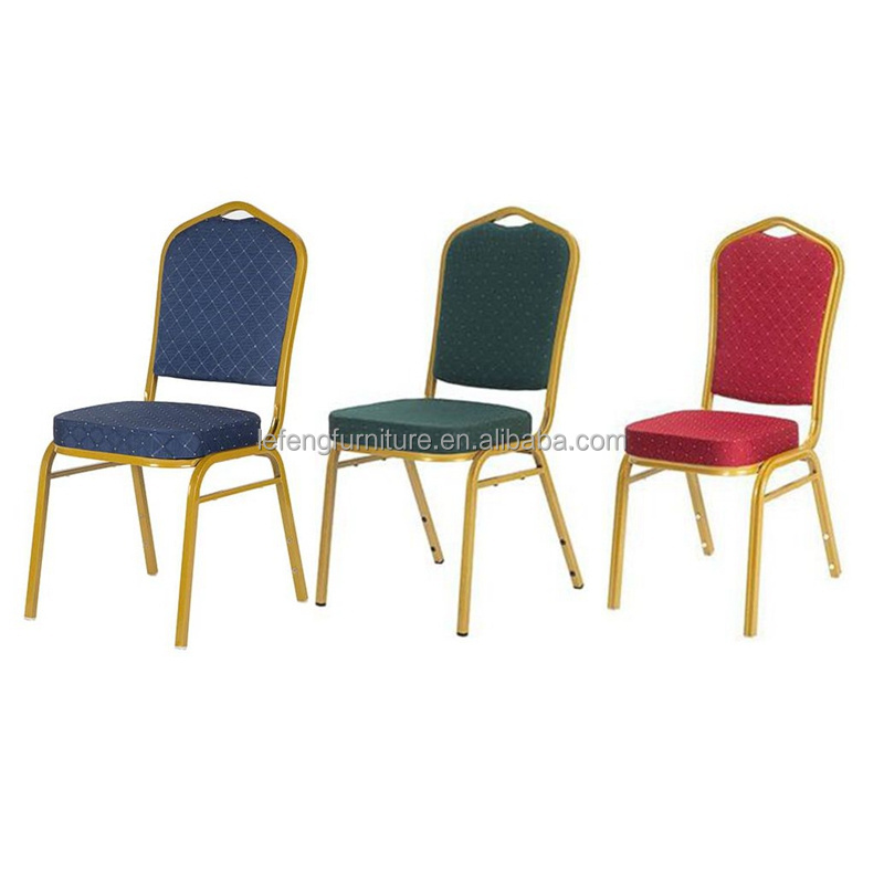 Wholesale China Factory Price Modern Design Red Fabric Hotel Chair Iron Stackable Banquet Chair