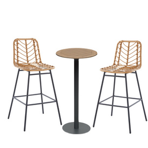 Simplicity Rattan Bar Stools Wholesale Waterproof Outdoor Garden Furniture Bistro Bar Restaurant Rattan Chair