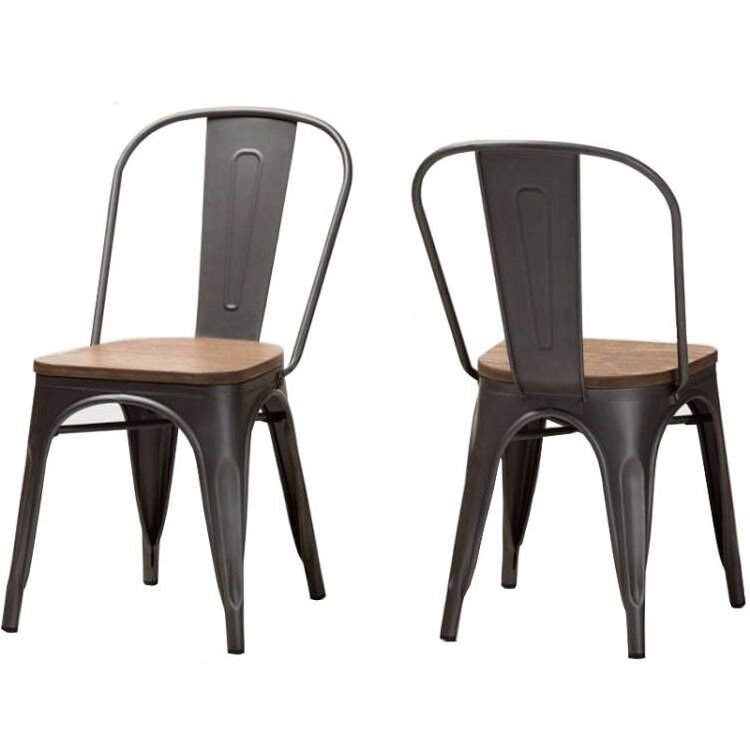 Round Back Metal Frame For Chair Restaurant Stackable Metal Legs Chair Cheap Steel Iron Black Tolix Chair with Cushion