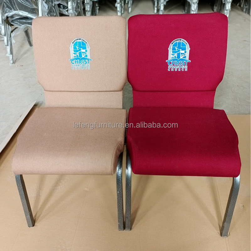 Factory Modern Cheap Popular Theater Navy Blue Church Chairs With Metal Rack