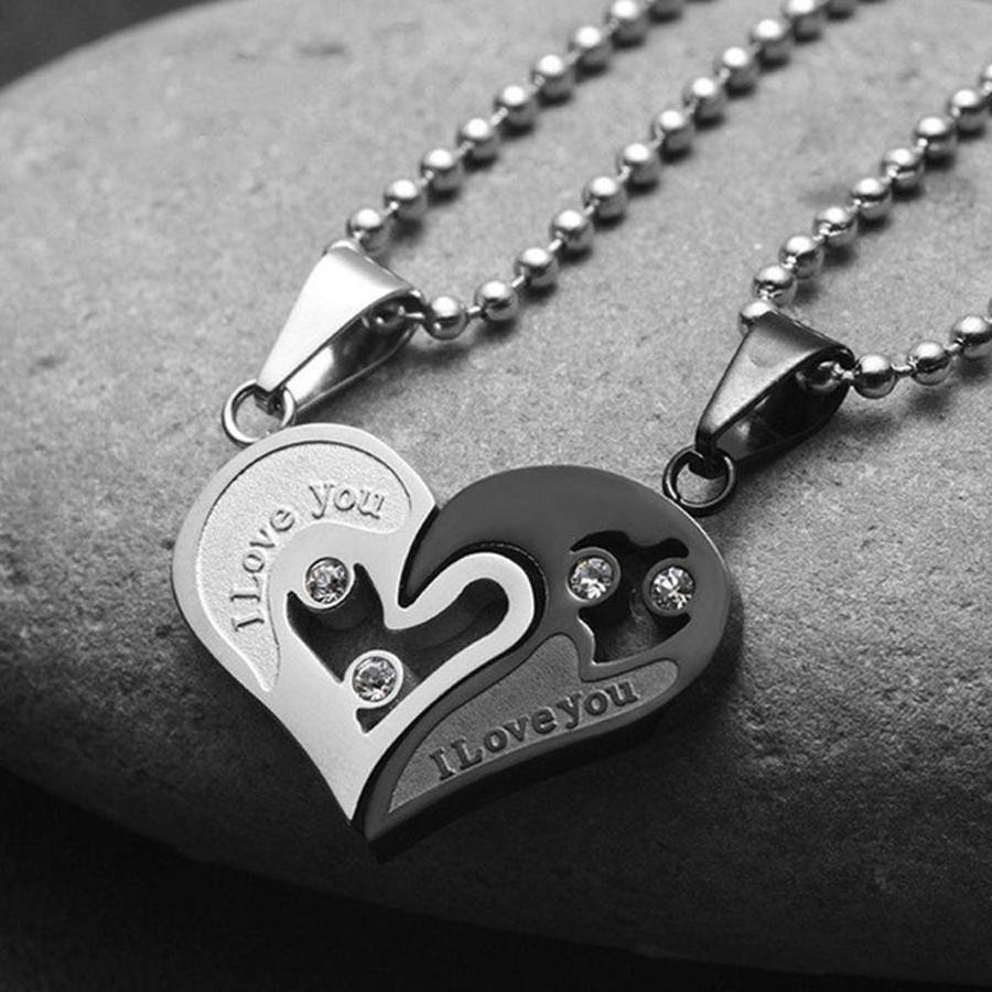 Fashion Custom Jewelry Heart Shape Pendant Love Couple Chain Necklace Stainless Steel Women Jewelry Manufacturer