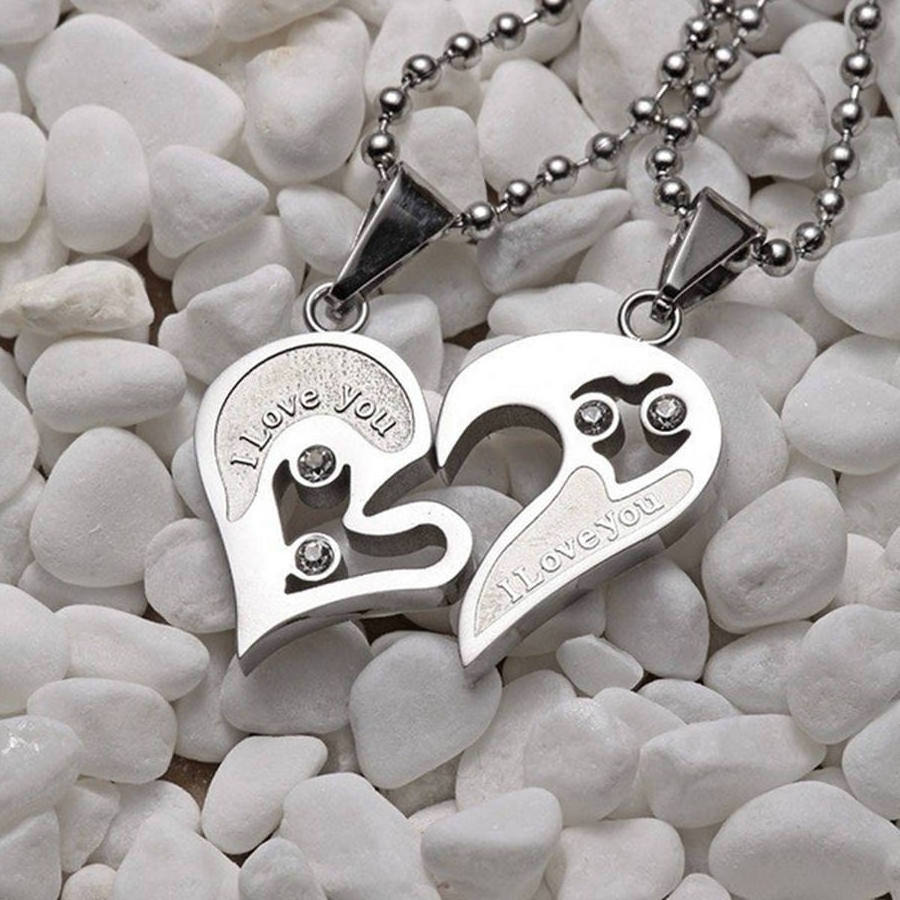 Fashion Custom Jewelry Heart Shape Pendant Love Couple Chain Necklace Stainless Steel Women Jewelry Manufacturer