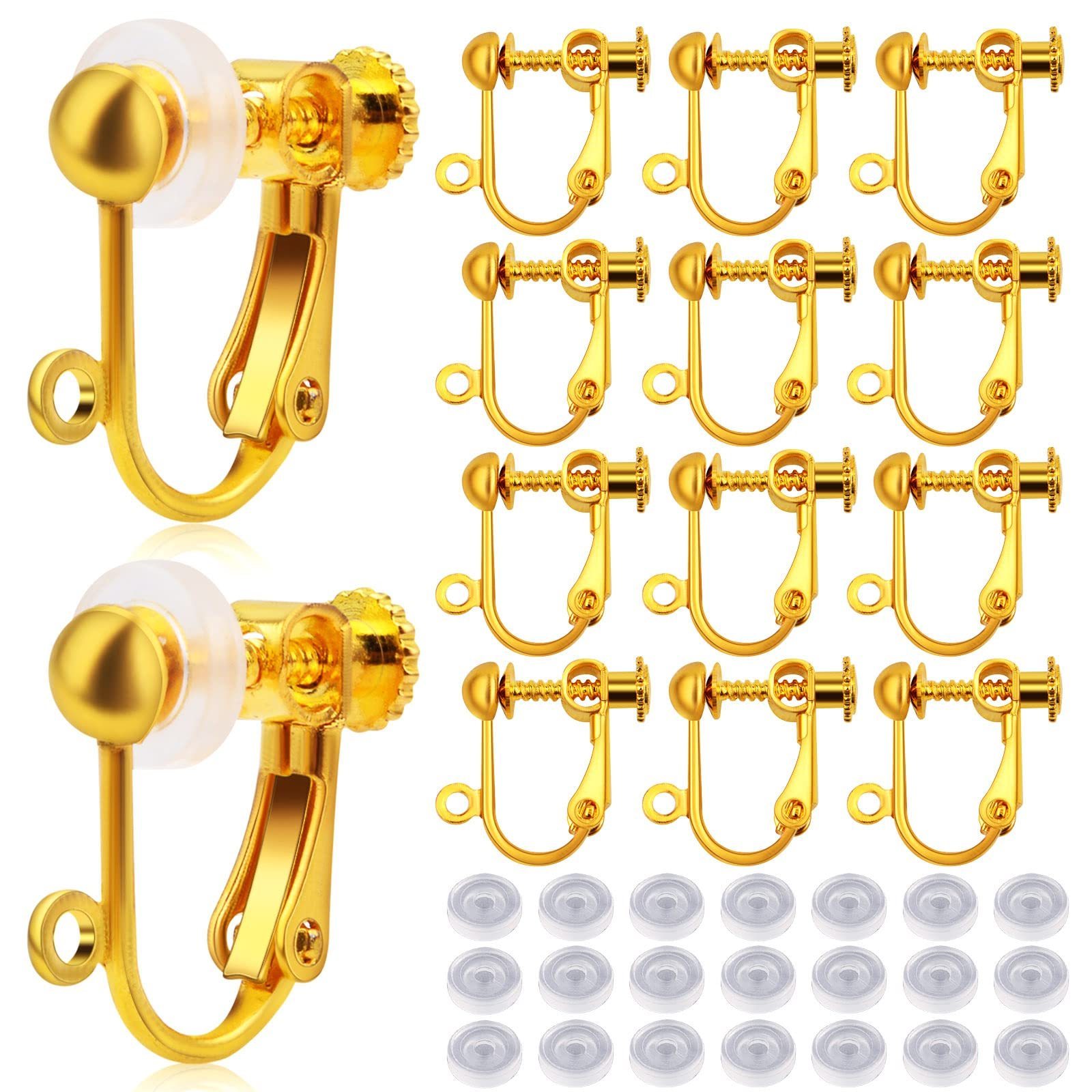 Lefeng Factory Wholesale Silver Gold Plated Stainless Steel Clip On Earring Non Pierced Converter Hook Finding Backs with Screw