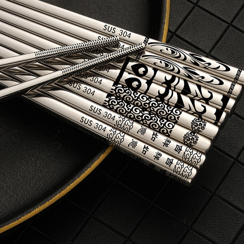 Chinese chopsticks Stainless steel square chopsticks