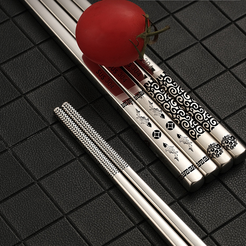 Chinese chopsticks Stainless steel square chopsticks