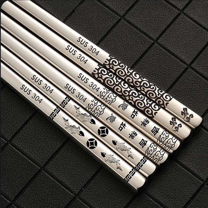 Chinese chopsticks Stainless steel square chopsticks