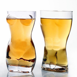 Hot selling 400ML Men Body creative sexy glass body shape sexy wine glasses lady shape wine glass crystal Sex Beer Cup