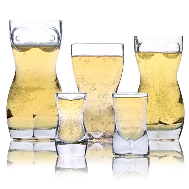 Hot selling 400ML Men Body creative sexy glass body shape sexy wine glasses lady shape wine glass crystal Sex Beer Cup