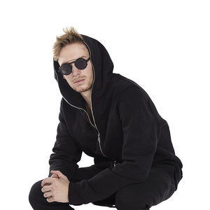 LF Customize Men's Cotton Hoodie Long Sleeve Sweatshirt Casual Full Zip Jacket with Kangaroo Pocket