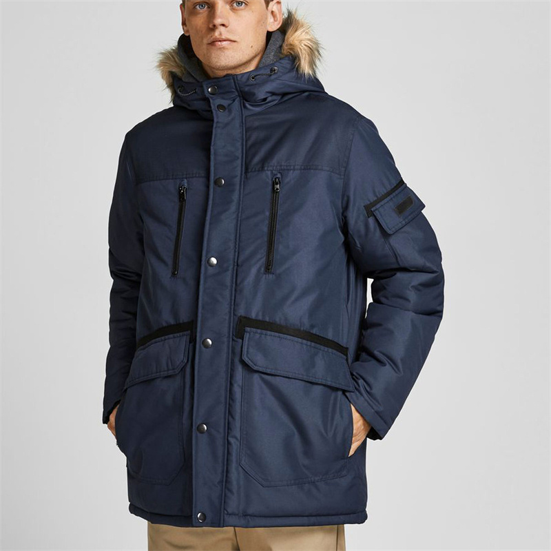 LF Storm Cuffs Zip Enclosure Snap Button Placket Patch Pockets Drawstring Toggle Men Hooded Parka