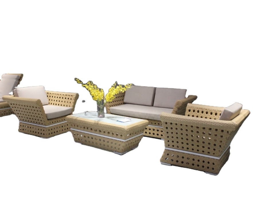 New luxury hotel rattan outdoor furniture sofa lounge sofa set