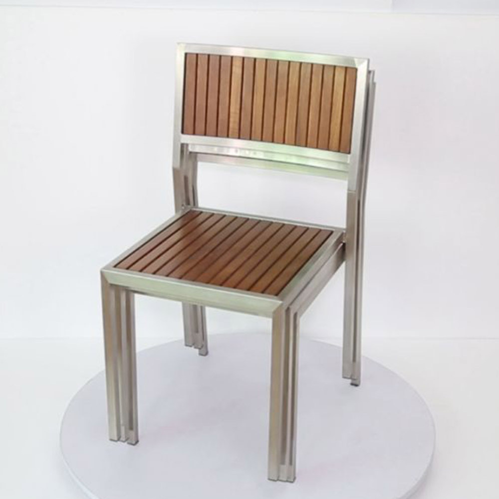 Outdoor garden chair aluminum teak chair with armrest