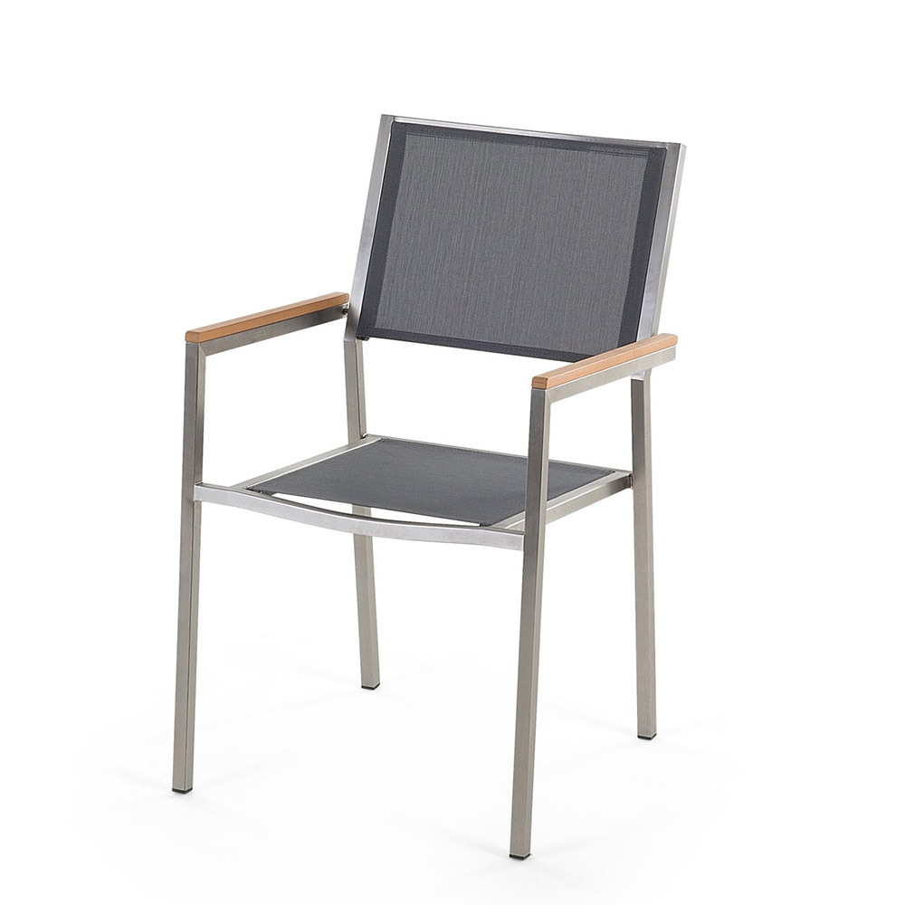 Outdoor garden chair aluminum teak chair with armrest