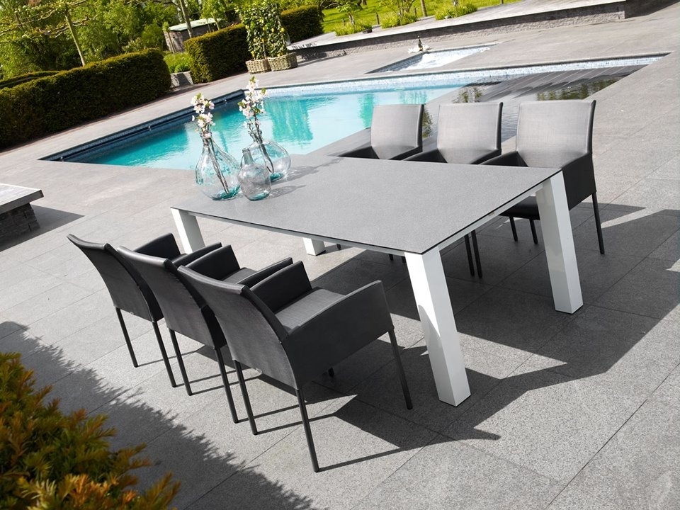 luxury stainless steel furniture of dinning table and chair outdoor teak chair