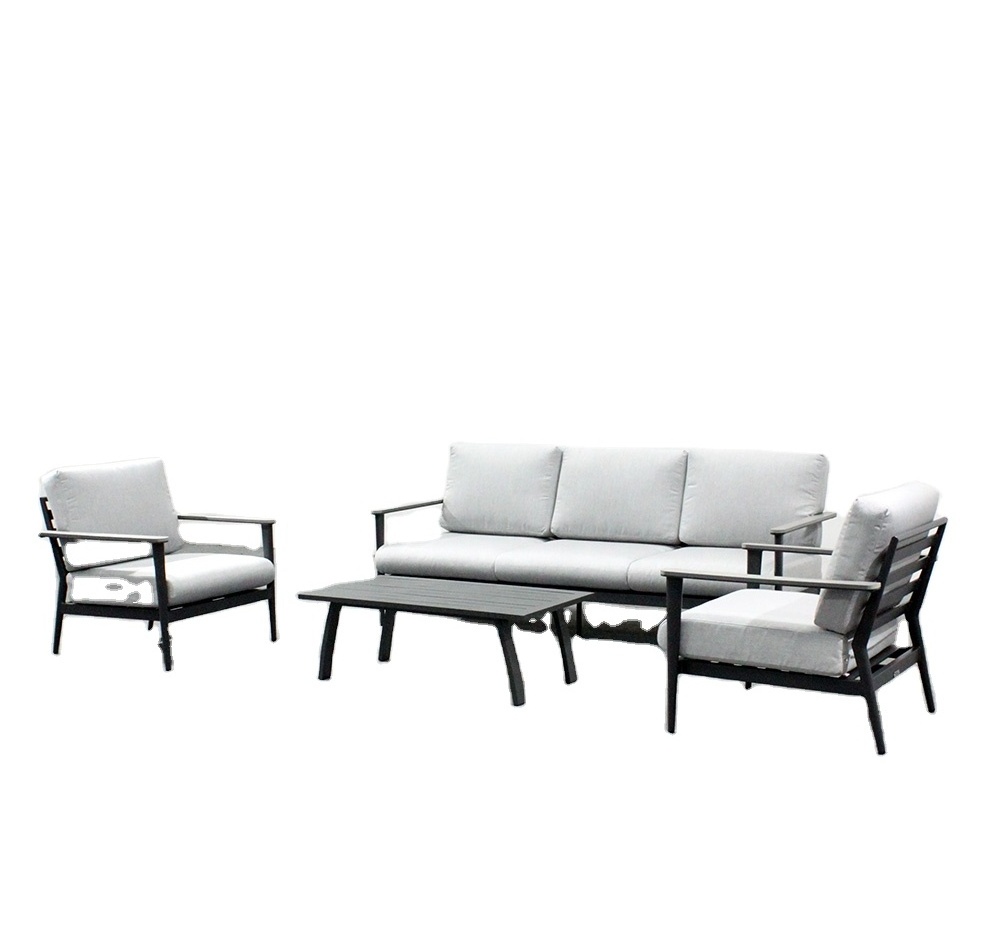 High quality aluminum frame fabric deep seating lounge set patio sofa