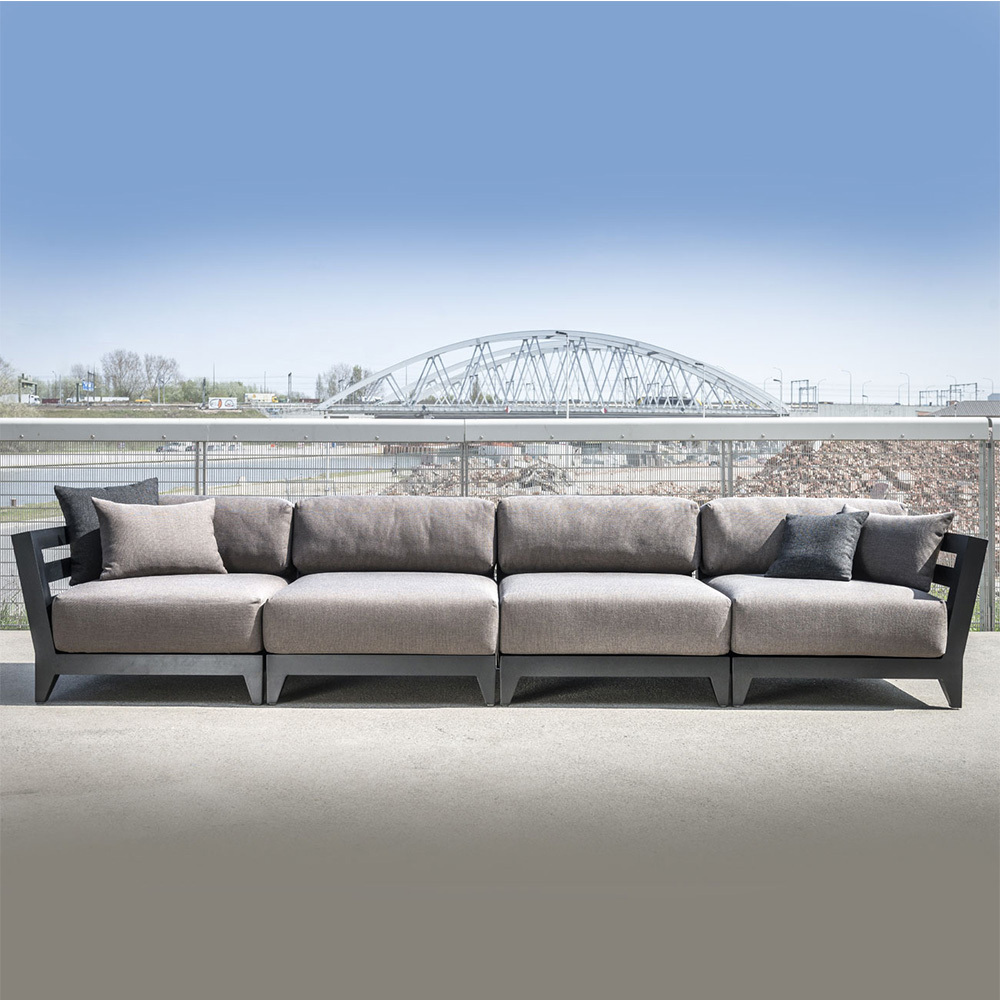 Commercial Outdoor Aluminum Frame Sectional Sofa Furniture with Thick Cushion