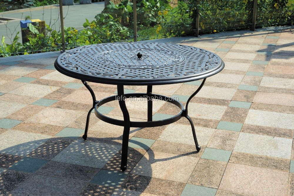 Cast Aluminum Bistro set with round Barbecue table and garden chair set