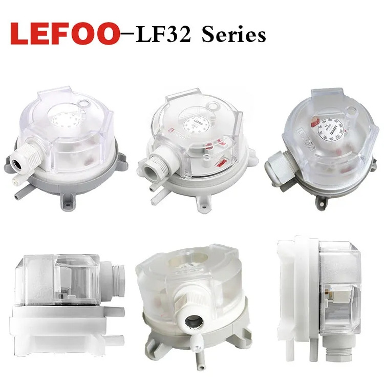 LEFOO HVAC Differential Pressure Switch 50~5000pa Waterproof Heating Ventilation Furnace Vent Air Pressure Switch