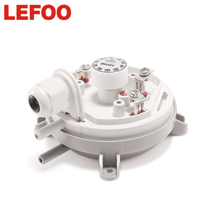 LEFOO HVAC Differential Pressure Switch 50~5000pa Waterproof Heating Ventilation Furnace Vent Air Pressure Switch