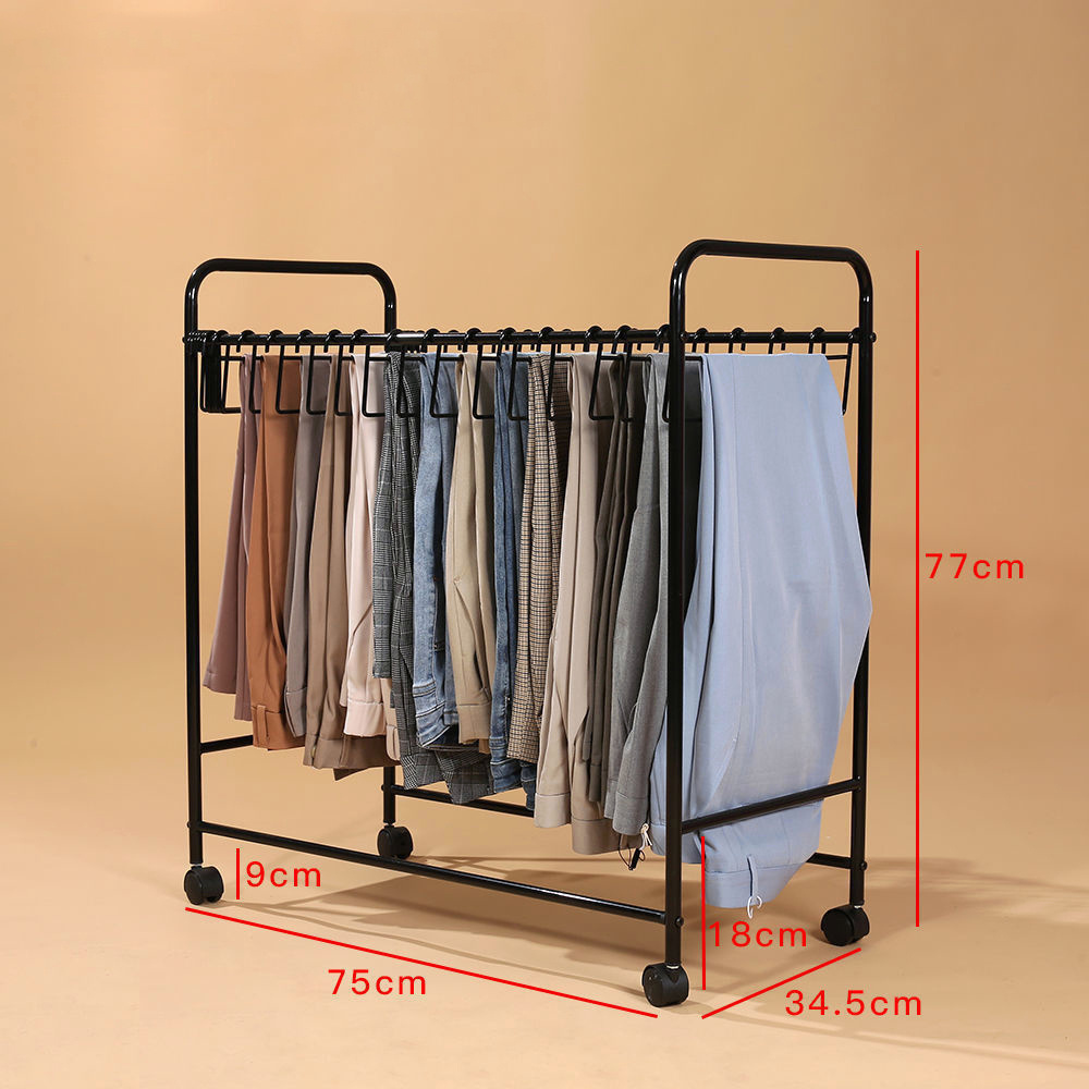 Clothes Organization Trouser Storage Rack Drying Rack Movable Hanging Pants Clothing Storage Rack