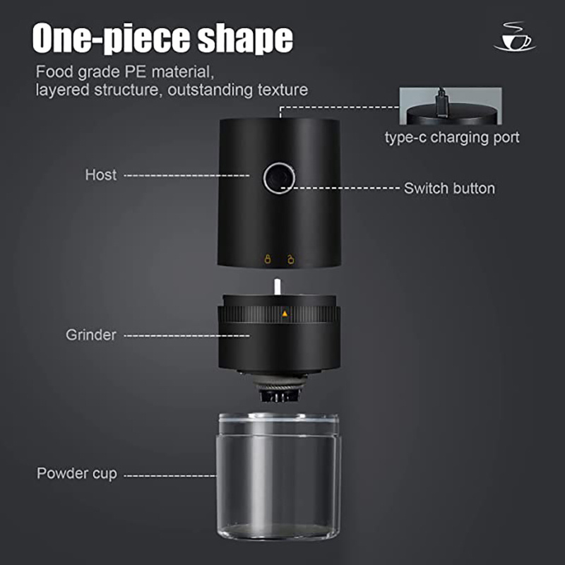 Portable Electric Coffee Grinder Automatic Coffee Bean Mills Burr Coffee Grinders for Drip/ Espresso/French Press USB Charge