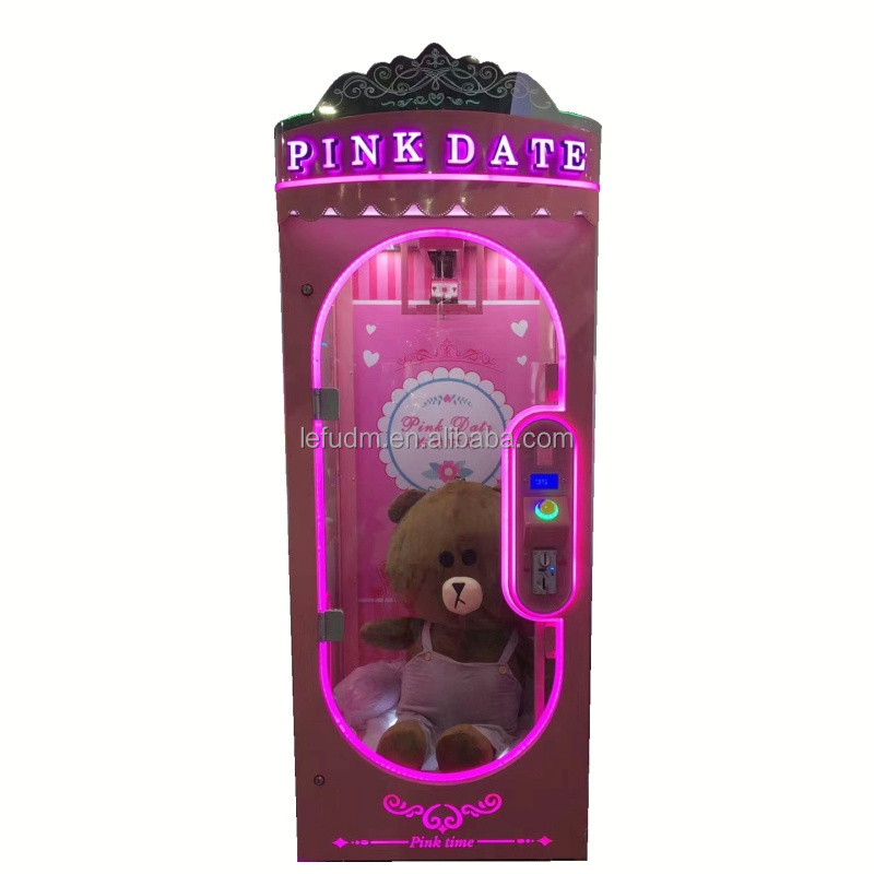 Pink Date cut prize single player claw toy arcade machine for sale pink date scissors cut prize gift machine