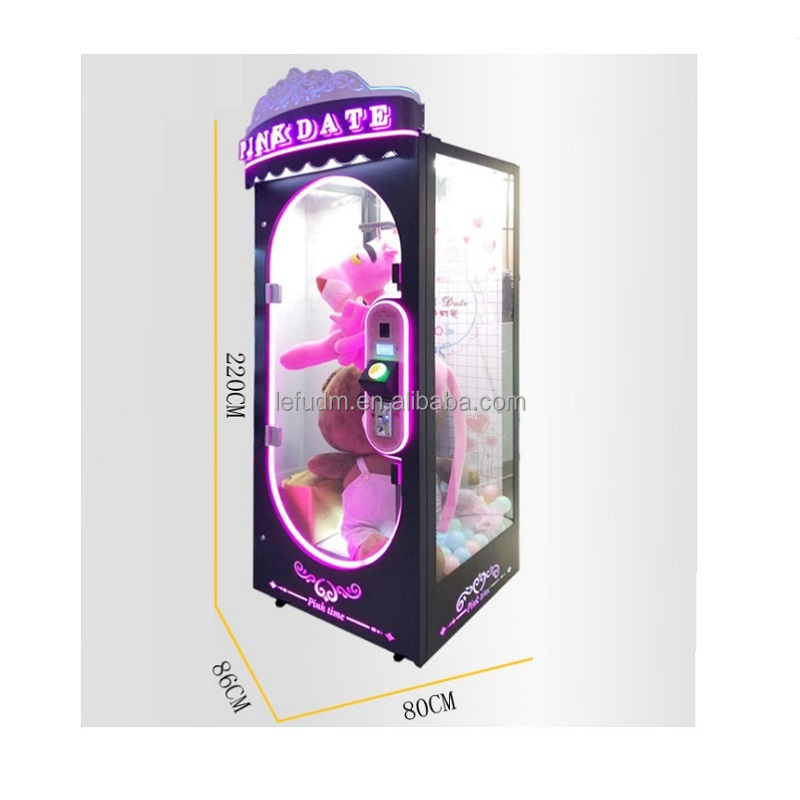 Pink Date cut prize single player claw toy arcade machine for sale pink date scissors cut prize gift machine