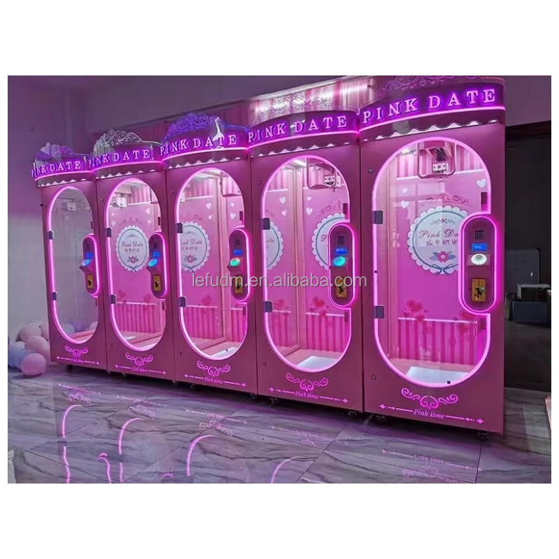 Pink Date cut prize single player claw toy arcade machine for sale pink date scissors cut prize gift machine