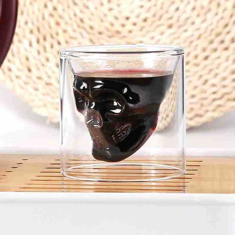 Glasses Skull Crystal Wine Glass Bottle Skull Decanter Spherical Glass Wine Decanter Bottle Set