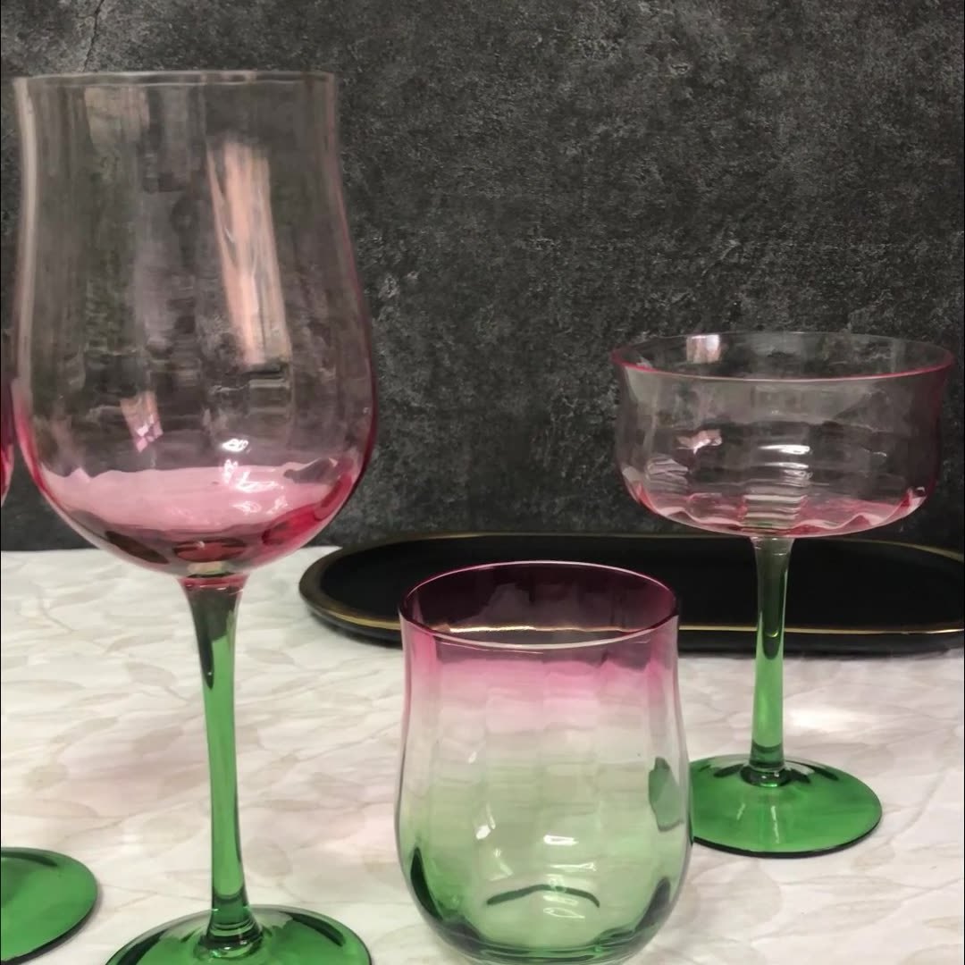 Creative medieval wine glass artificially blown red gradient wine glass pink 330 red wine glass goblet goblets