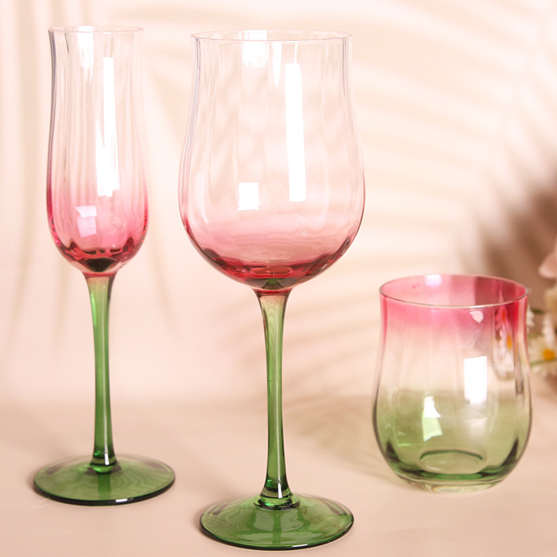 Creative medieval wine glass artificially blown red gradient wine glass pink 330 red wine glass goblet goblets