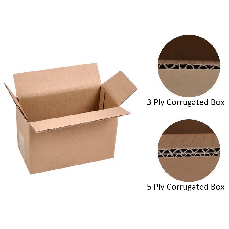 Plain Packaging Carton Kraft Paper Packaging Box Rigid 3ply 5ply Corrugated Paper Carton Shipping Boxes for Duty Heavy Goods