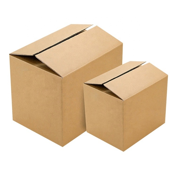 Plain Packaging Carton Kraft Paper Packaging Box Rigid 3ply 5ply Corrugated Paper Carton Shipping Boxes for Duty Heavy Goods