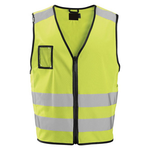 Custom Printed Logo & Label High Visibility Reflective Safety Vest Waistcoat Men With Multi Pockets Working Vest