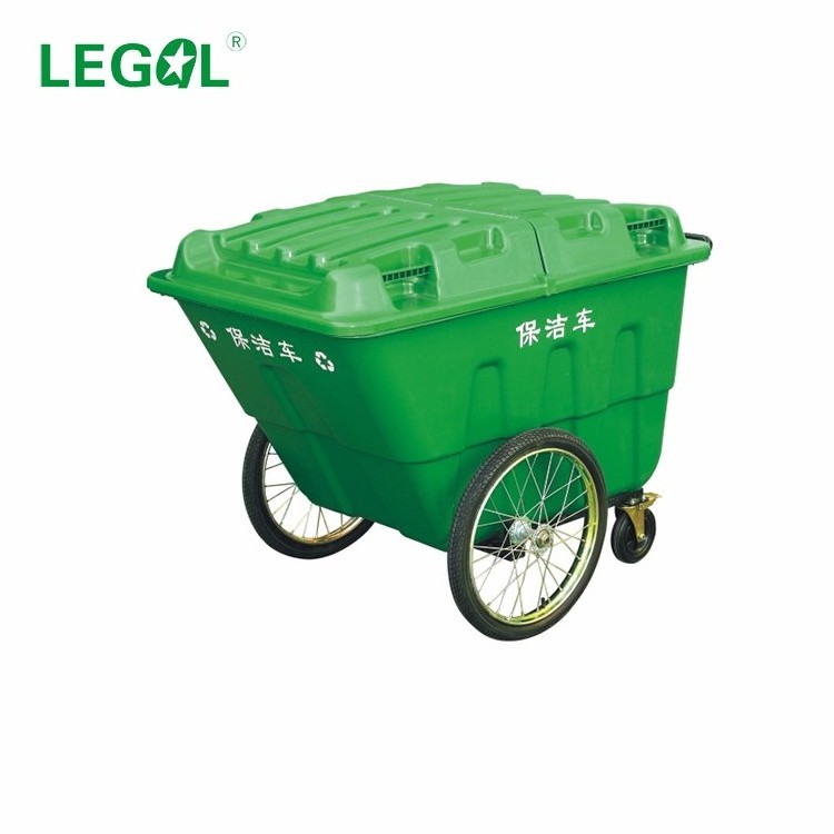 400 Litre garbage cart plastic waste dust bin lori sampah janitorial cleaning cart trolley