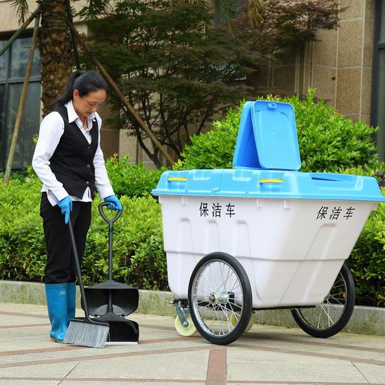 400L plastic  garbage bin trolley