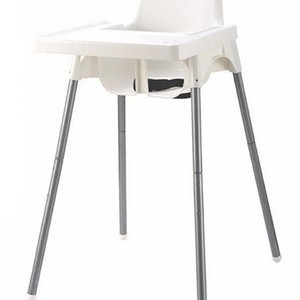 White plastic high chair(chair body,dinner plate and unfold steel pipe) kids chair