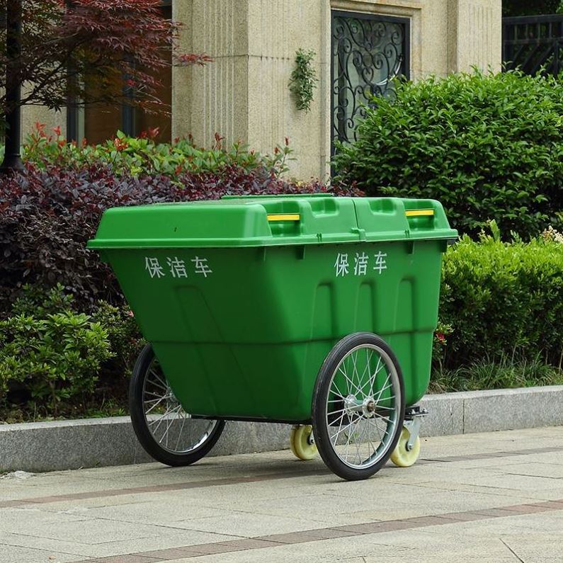 400L plastic  garbage bin trolley