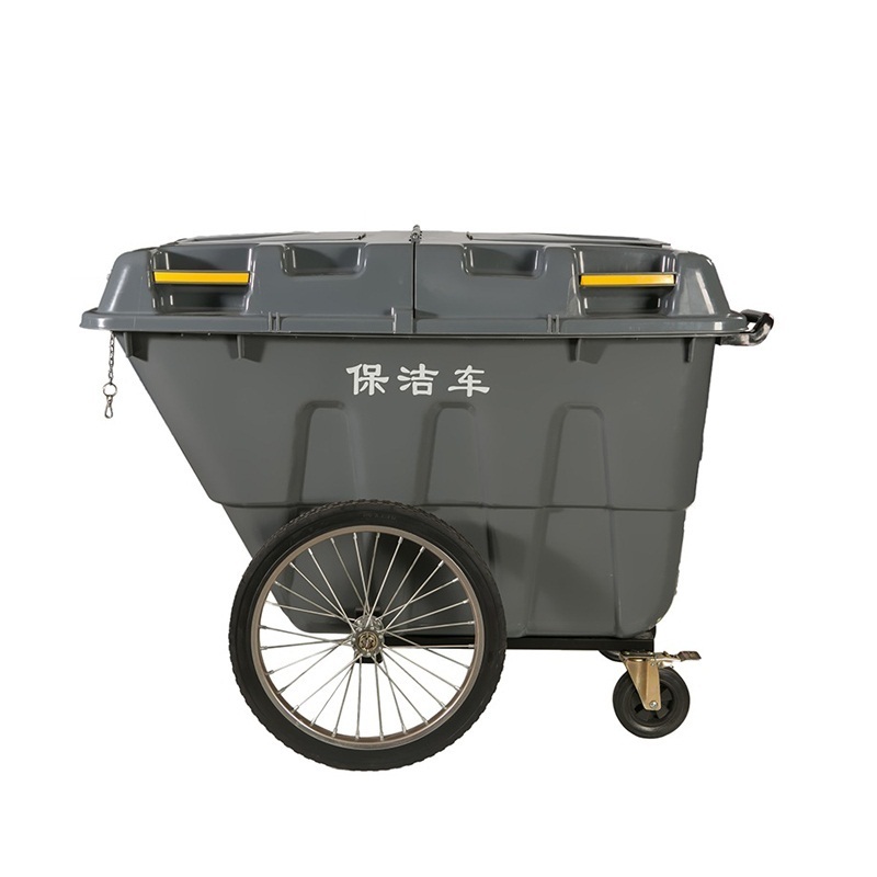 400 Litre garbage cart plastic waste dust bin lori sampah janitorial cleaning cart trolley