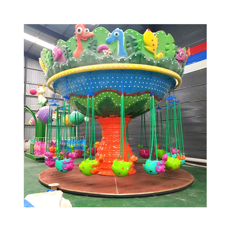 16 Seats High Quality Amusement Park Kids Swing Rides Manufacture Swing Dinosaur Flying Chair For Sale