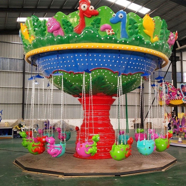 16 Seats High Quality Amusement Park Kids Swing Rides Manufacture Swing Dinosaur Flying Chair For Sale