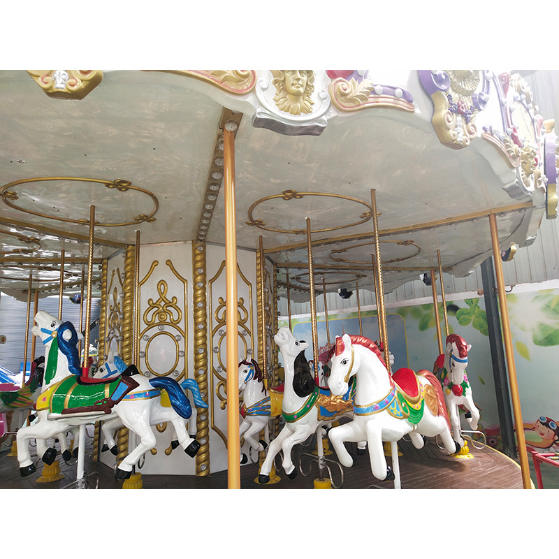 Outdoor Kids Amusement Park Rides Large-Sized Merry Go Round Christmas Carousel