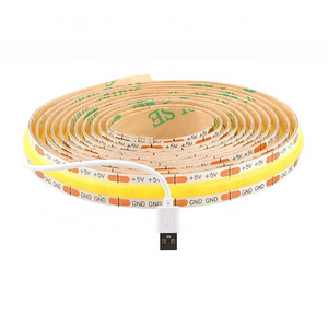 High Density 90CRI DC 5V USB 2 Meters Flexible FCOB COB LED Light Strip for Camping Power Outage