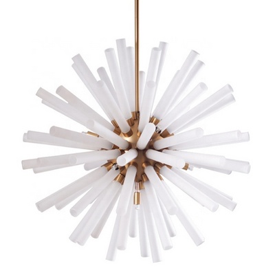 Large American Frosted Firework Glass Rod Sputnik Satellite Pendant Light Sputnik Chandelier Mid Century Starburst Chandelier