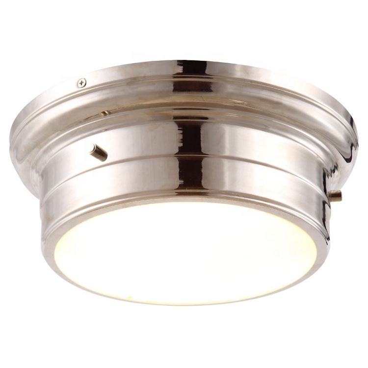 Semi Flush Mounted Lamp Drum Lighting Modern Glass For Hotel Restaurant Surface Ceiling Light Fixture