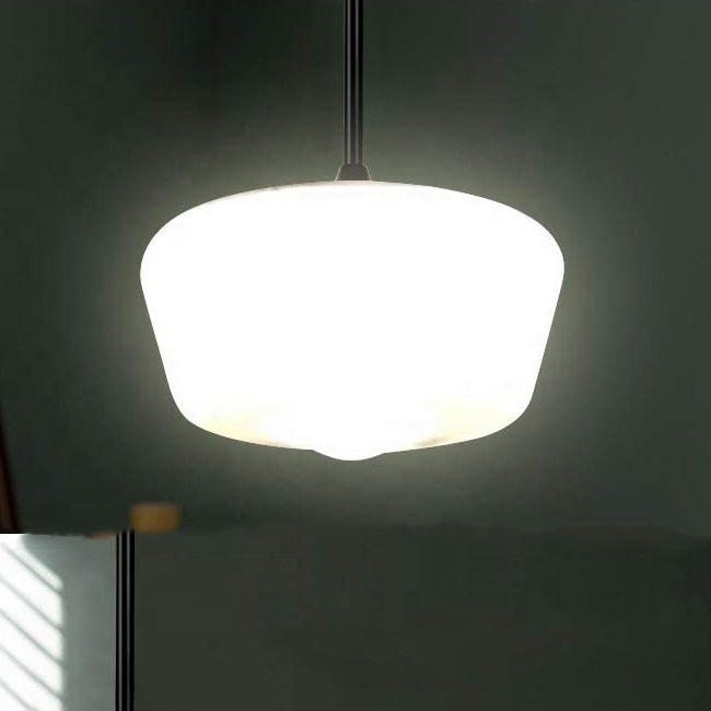 Farmhouse E27 Flush Mount Schoolhouse Light Fixture Large Opal White Glass Schoolhouse Led Ceiling Light